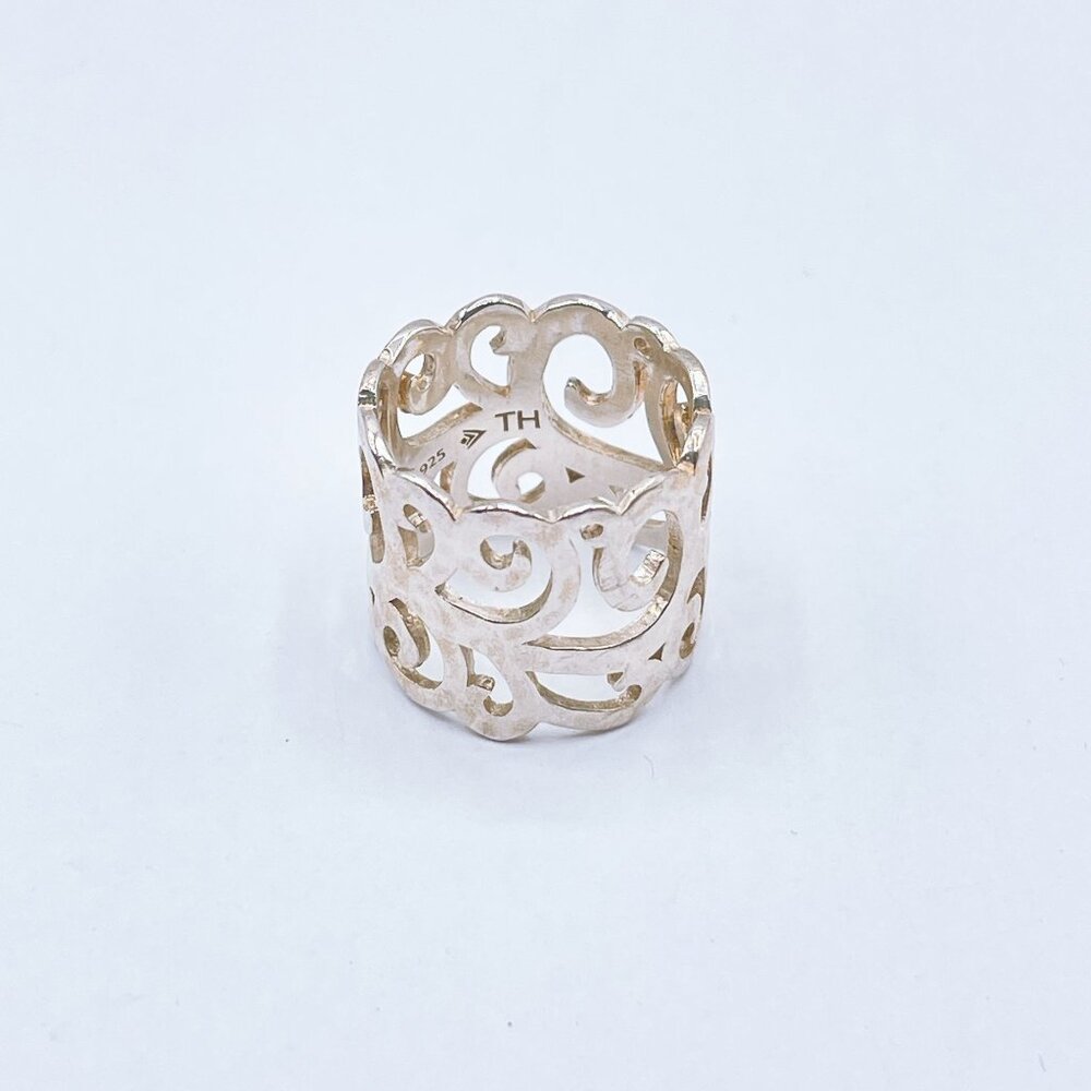 Sterling Silver Openwork Scroll Design Eden Band … - image 6